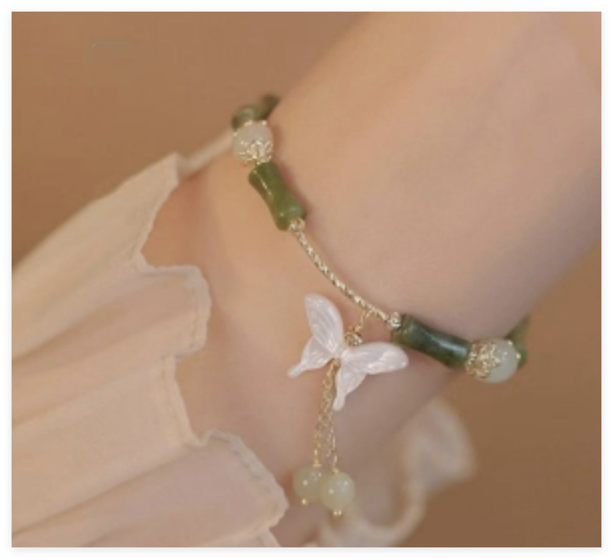 Bracciale bambù farfalla