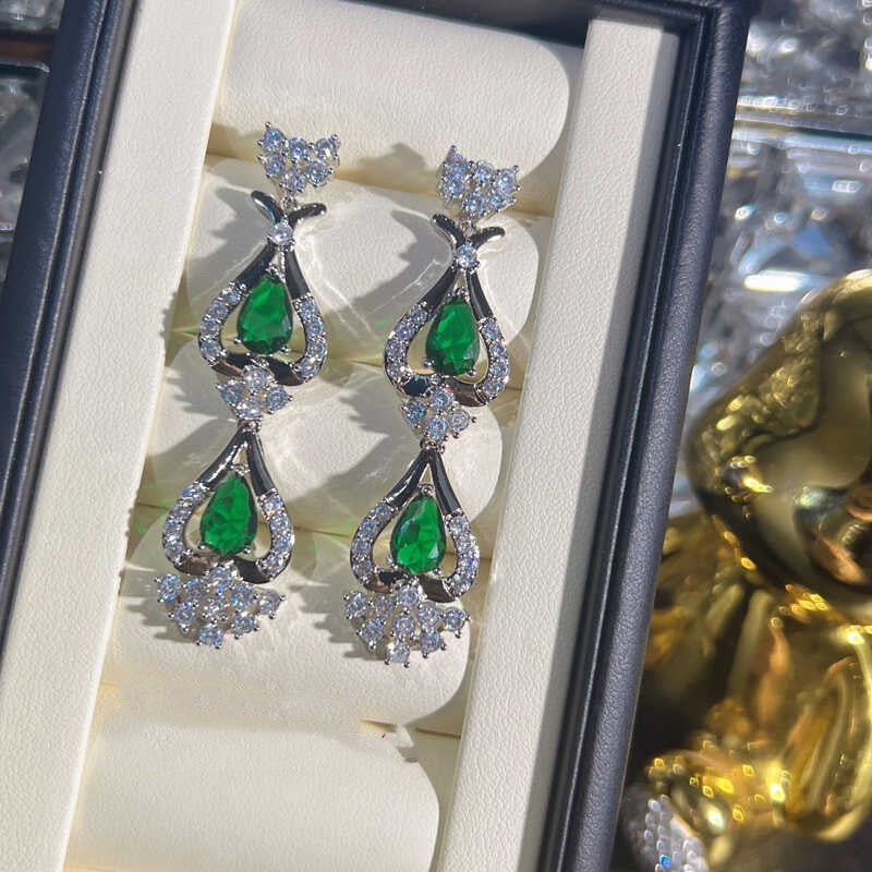 Set collana orecchini zirconi verdi