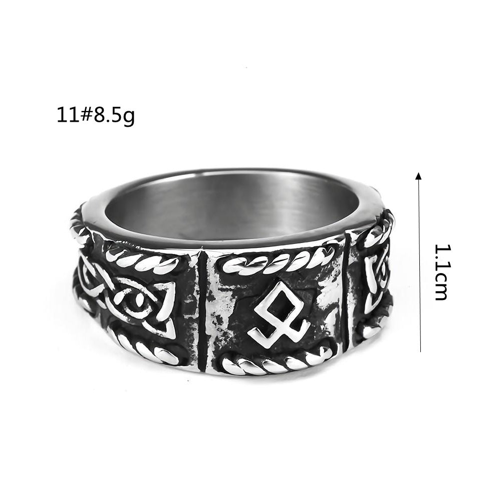 Anello acciaio stile vichingo da uomo