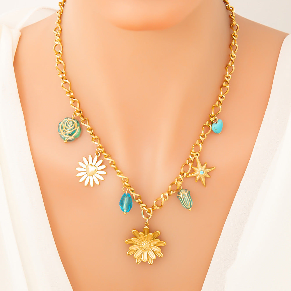 Collana doppio strato oro gemelli
