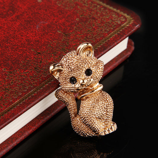 Spilla gatto cartoon con strass