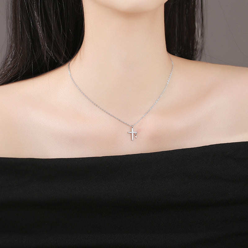 Collana croce zircone