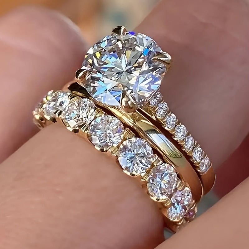 Set 3 anelli zircone diamante