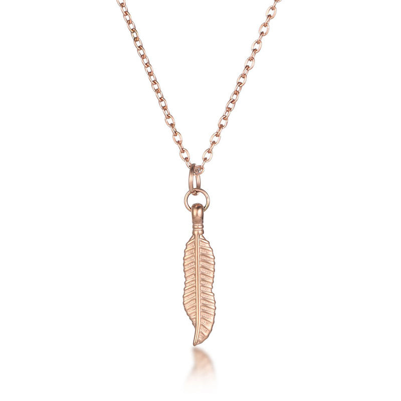 Collana titanio con foglia