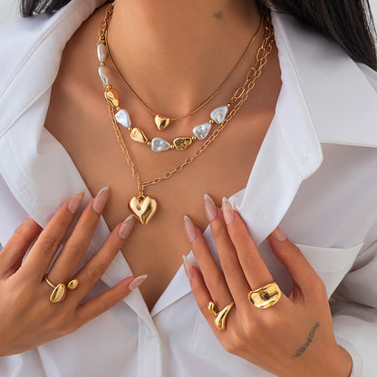 Collana pendente cuore irregolare