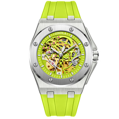 Orologio automatico da uomo con cinturino silicone
