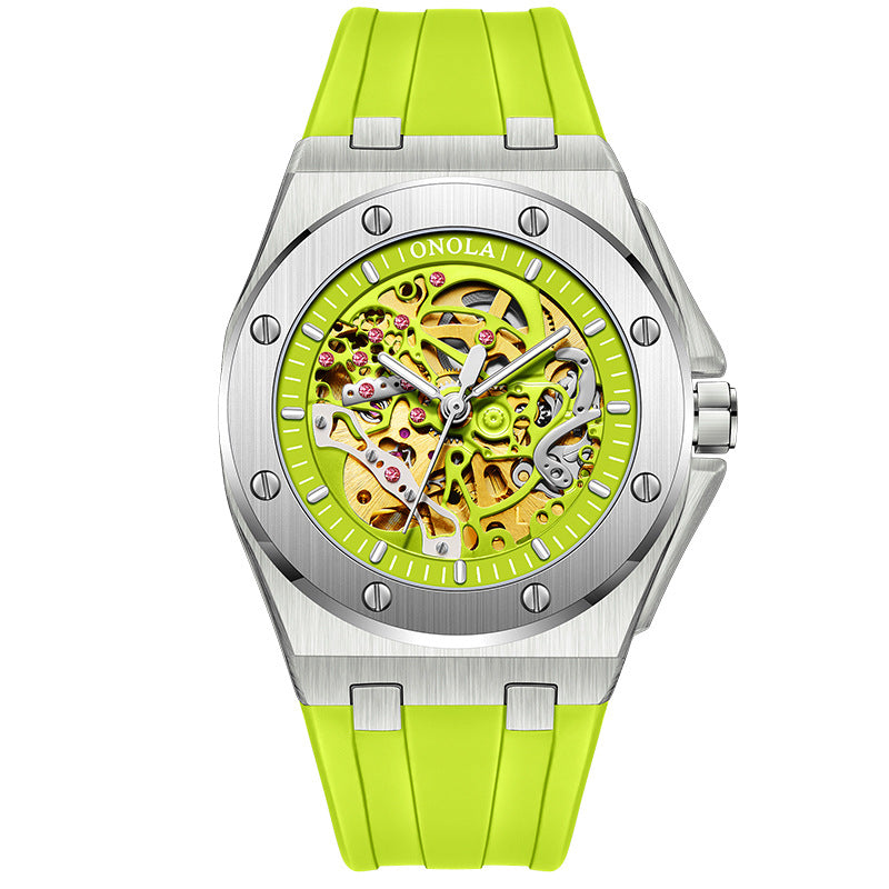 Orologio automatico da uomo con cinturino silicone