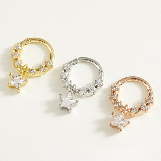 Anello naso a stella titanio