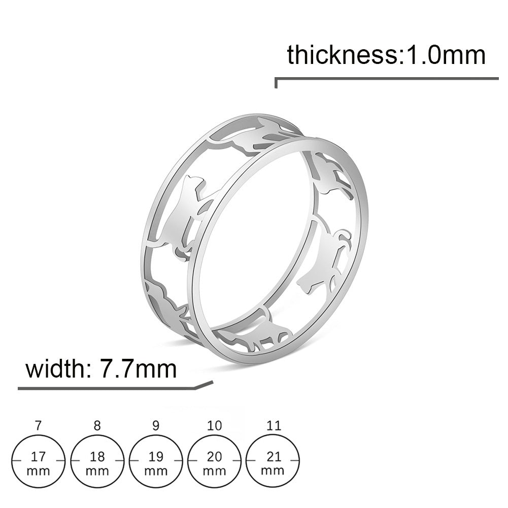 Anello titanio geometrico tagliato