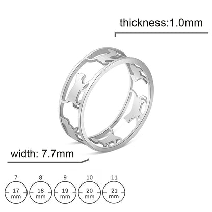 Anello titanio geometrico tagliato