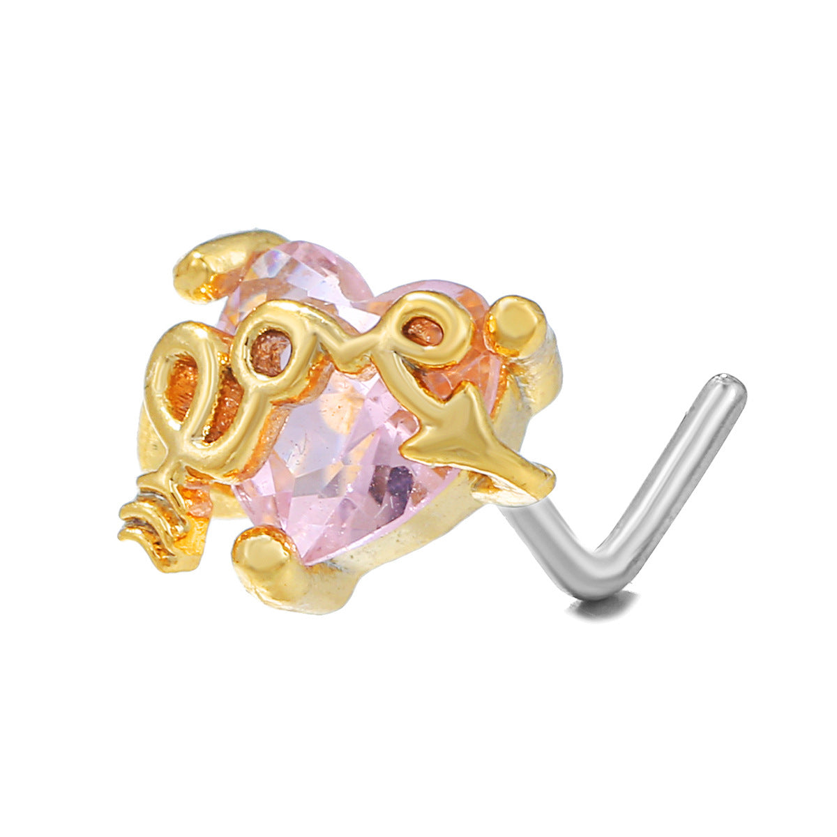 Piercing naso geometrico zircone