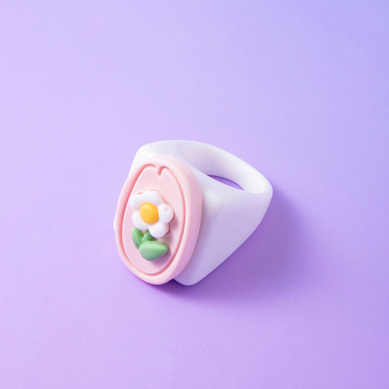 Anelli fiore bianco