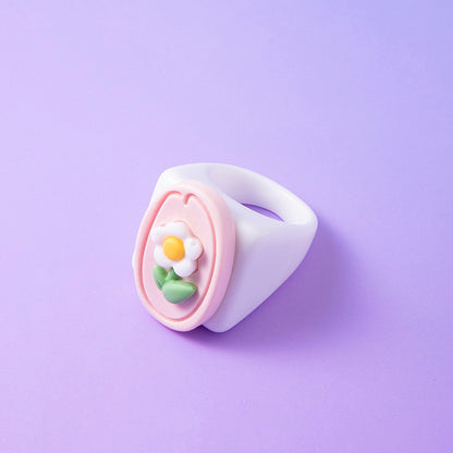 Anelli fiore bianco