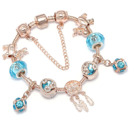 Braccialetto charm nappa oro rosa
