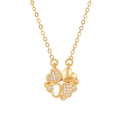 Collana quadrifoglio ripiegabile
