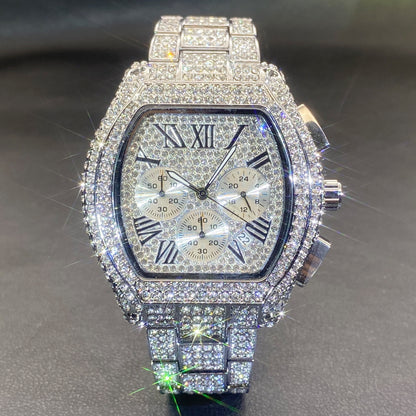 Orologio uomo cronografo tonneau con diamanti