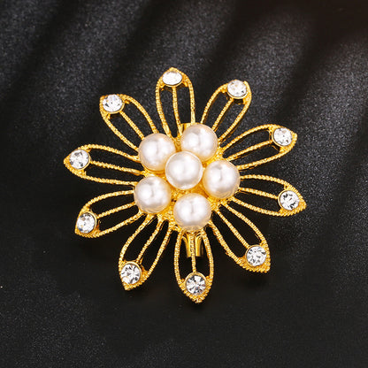 Spilla perla strass