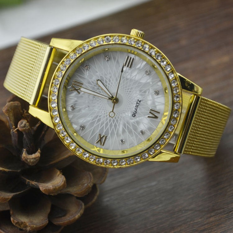 Orologio unisex cinturino rete dorata