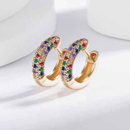 Orecchini zircone multicolore micro intarsio