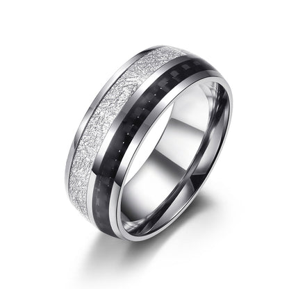 Anello acciaio carbonio e legno