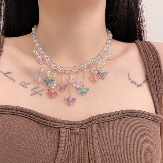 Collana cristalli farfalla