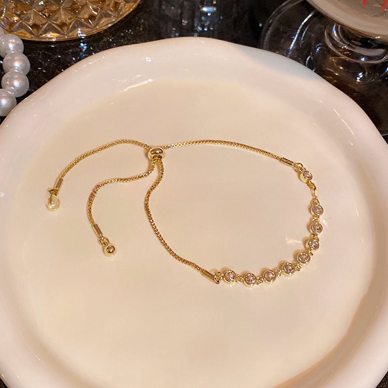 Bracciale zirconi regolabile francese retrò
