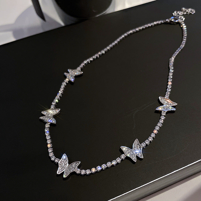 Collana farfalla zirconi micro con diamanti