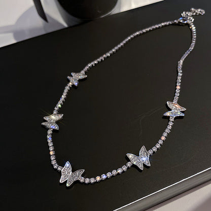 Collana farfalla zirconi micro con diamanti