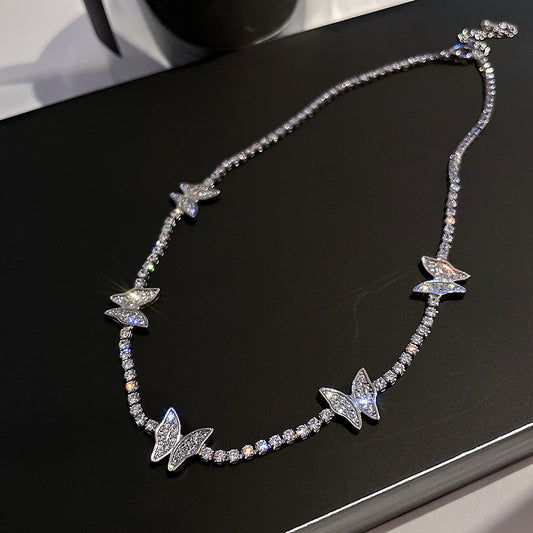 Collana farfalla zirconi micro con diamanti