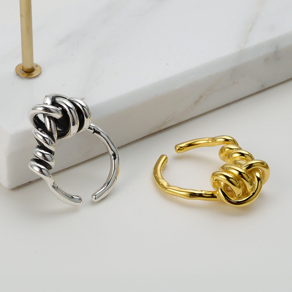 Anello argento giapponese multistrato