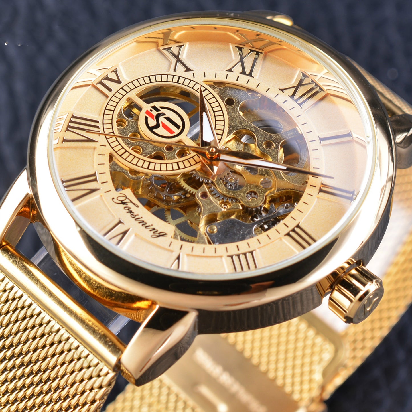 Orologio meccanico cinturino mesh