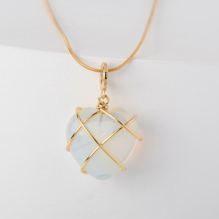 Collana cristallo opale pesca