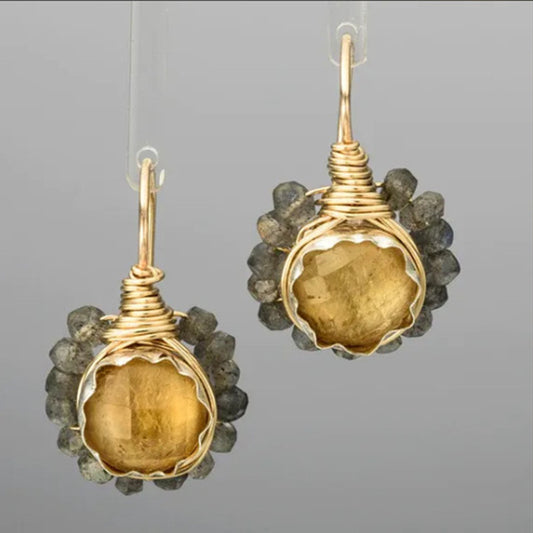 Orecchini strass geometrici retrò