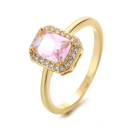 Anello zircone rettangolare principessa