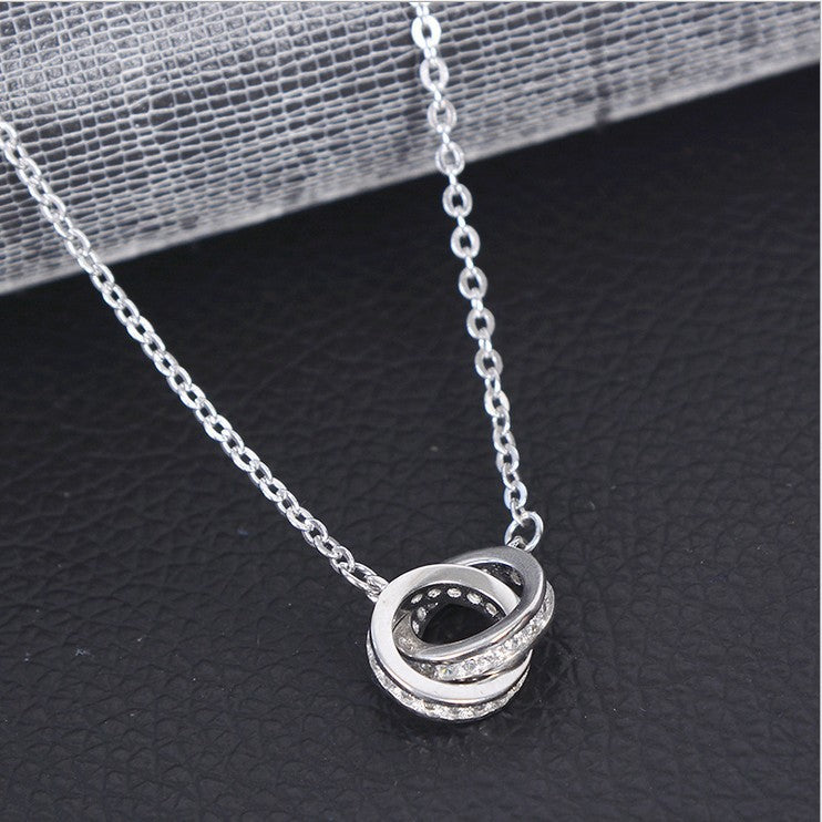 Collana doppio cerchio argento