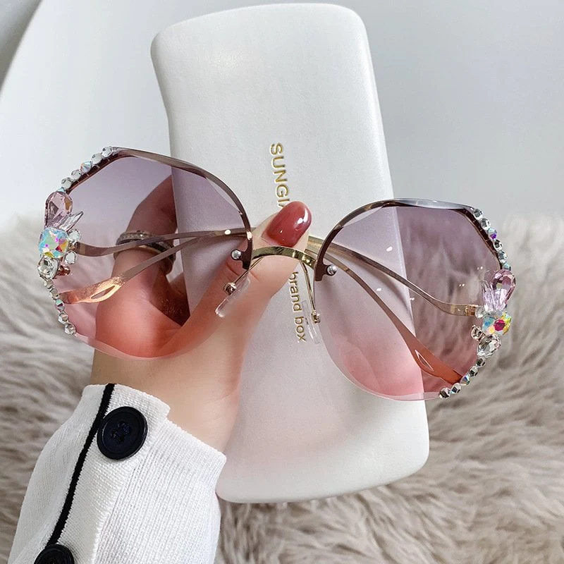 Occhiali da sole con strass resistenti UV