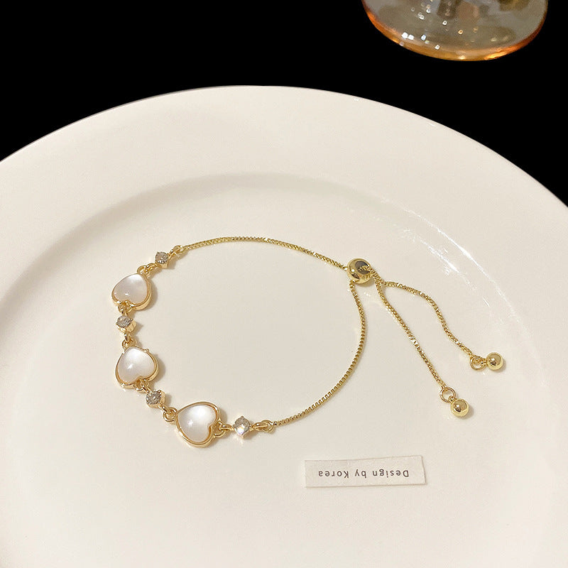 Bracciale cuore opale retrò