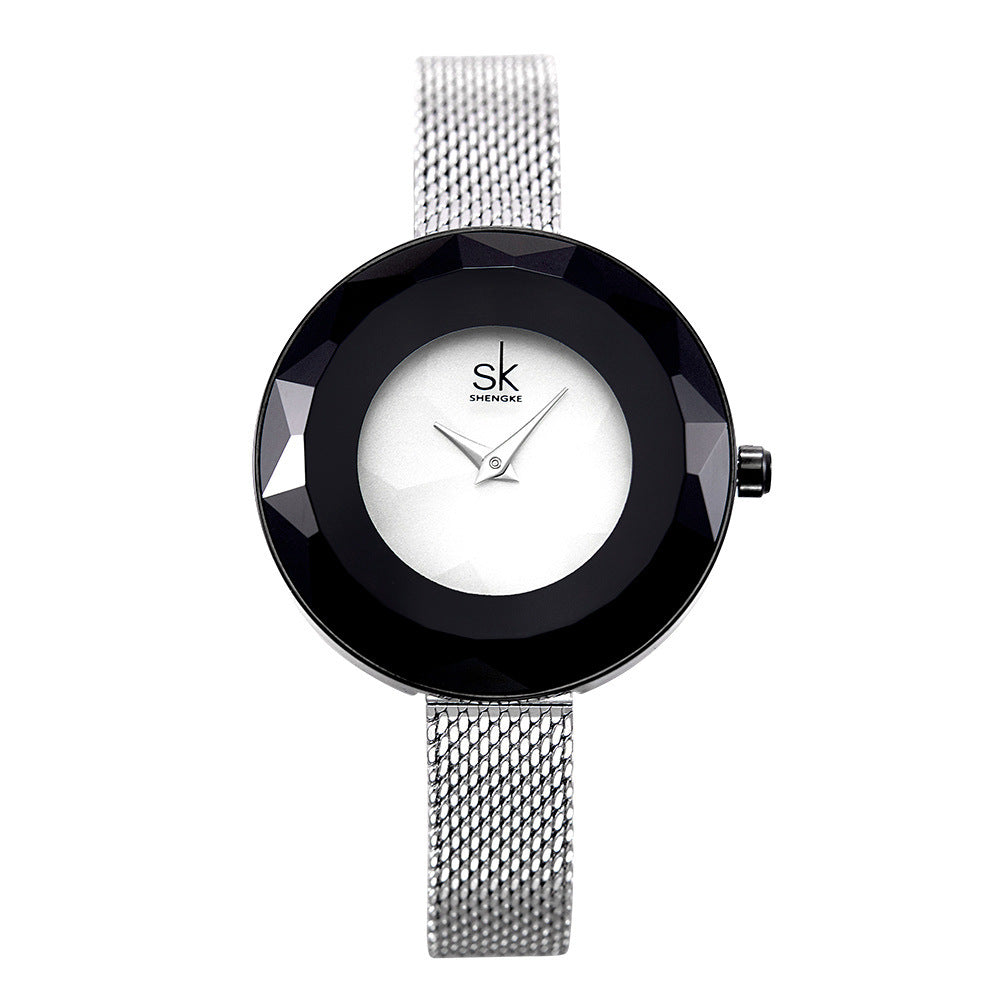 Orologio donna cinturino mesh in cristallo