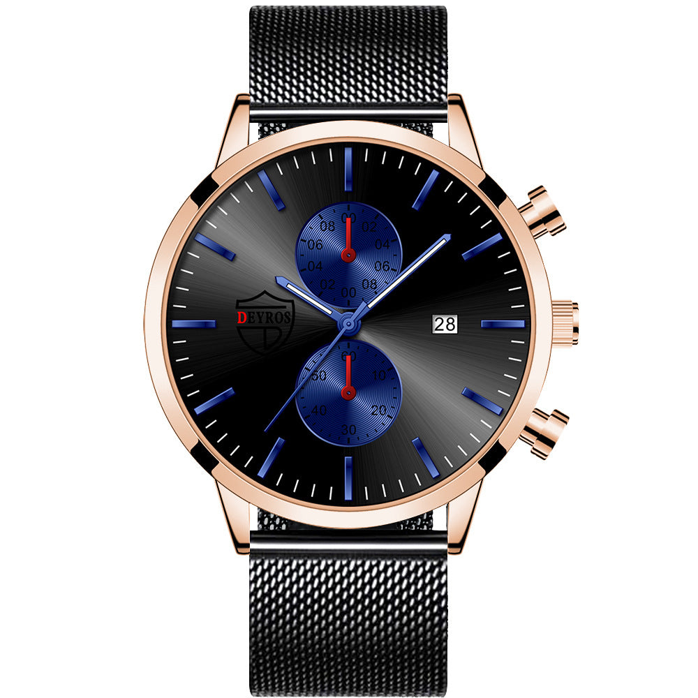 Orologio al quarzo con maglia e calendario
