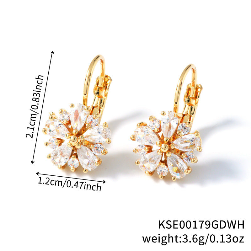 Clip orecchini zircone oro rosa