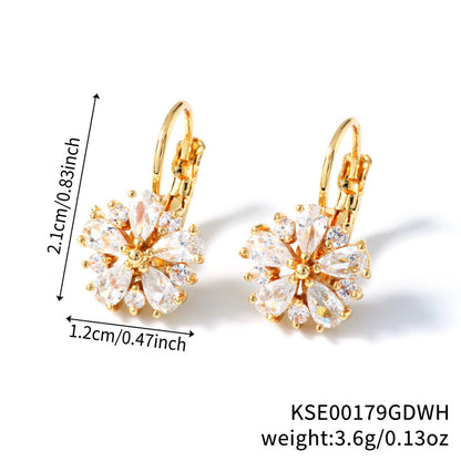 Clip orecchini zircone oro rosa