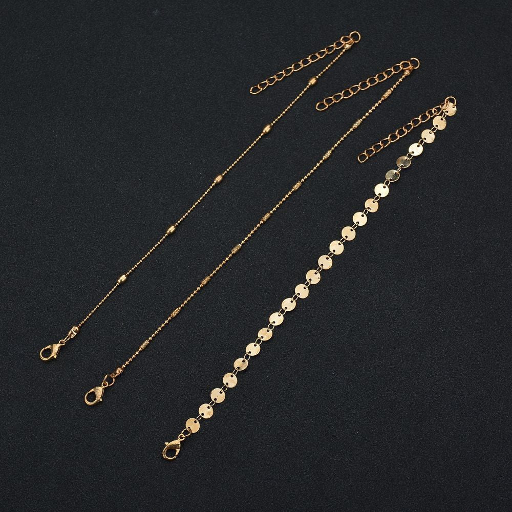 Cavigliera perle paillettes da donna