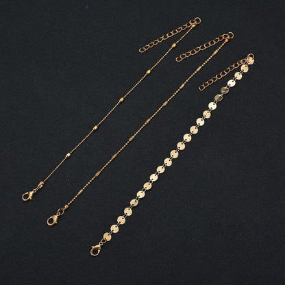 Cavigliera perle paillettes da donna