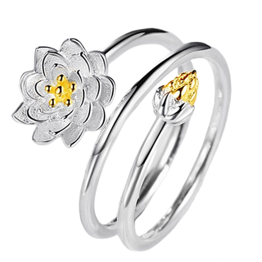 Anello loto in argento