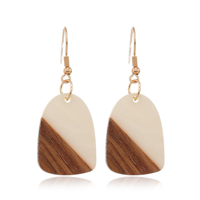 Orecchini resina legno