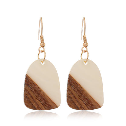 Orecchini resina legno