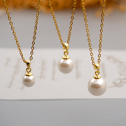 Collana perla acciaio titanio catena