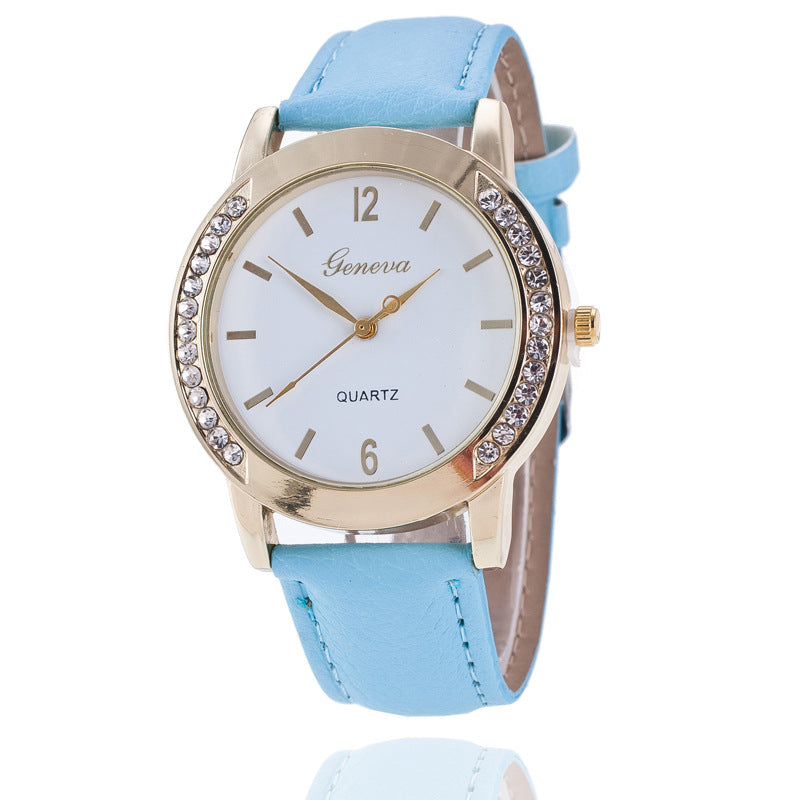 Orologio quarzo con diamanti Geneva