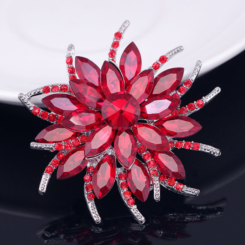 Spilla fiore cristallo vintage