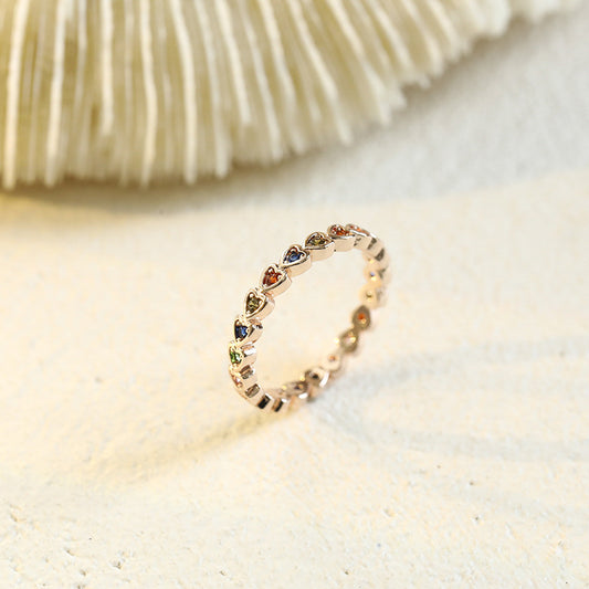 Anello rame e zirconi amore